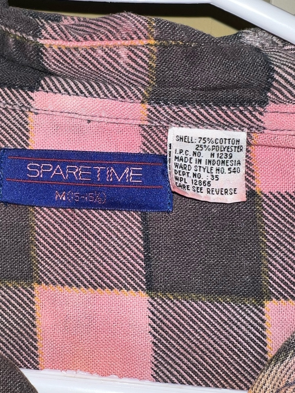 Vintage 90’s Grunge Tie Dye Plaid Button Up Long Sleeve Reworked Shirt Size M - Picture 9 of 9